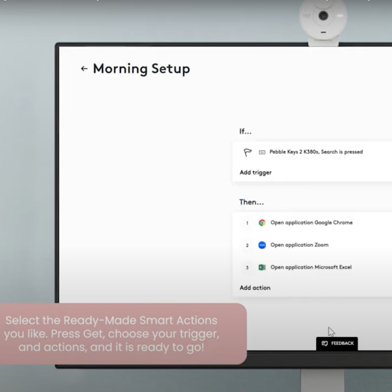 Smart Actions on Pebble Keys 2 K380s