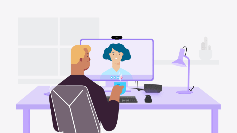 Illustration of a person having a video call