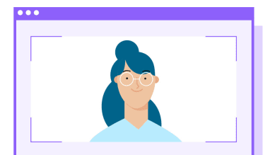 Illustration of person in a browser window