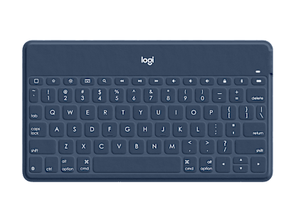 Keys-To-Go - Classic Blue Keyboard with Orange iPhone Stand - English