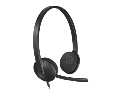 H340 USB Computer Headset - Hitam