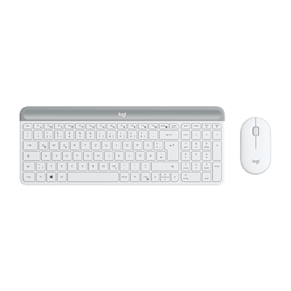 Kompaktes kabelloses Tastatur-Maus-Set – MK470 Slim Combo - Grauweiß - Deutsch (QWERTZ)