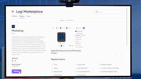 Install plugins and profiles from the Logi Marketplace