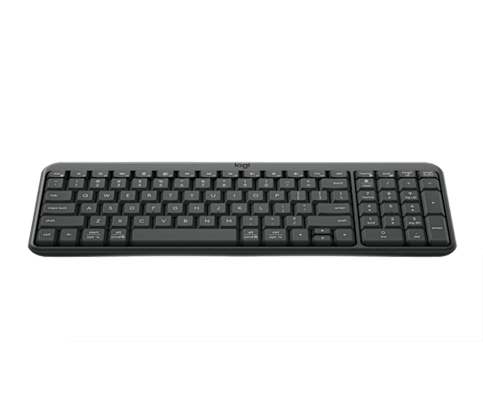 Logitech k250 grafitna bluetooth tipkovnica sprednji pogled slo gravura