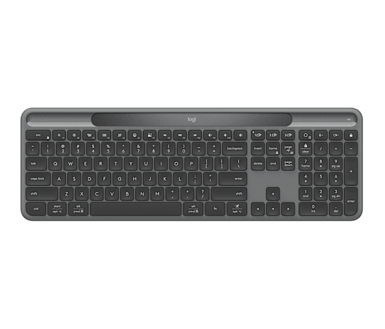 Logitech k980 signature slim solar+ tipkovnica grafitna zgornji pogled
