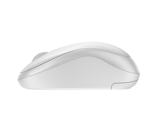 Logitech m240 silent bela brezžična miška stranski pogled