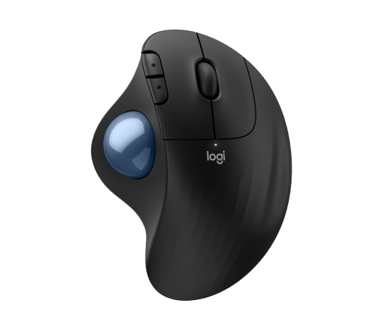 Logitech ergo m575s | bluetooth in logi bolt | tiho klikanje | grafitna ergonomska trackball miška 1 Logitech ergo m575s grafitna ergonomska trackball miška pogled od zgoraj