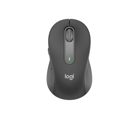Logitech signature m650 l črna brezžična optična miška pogled od zgoraj