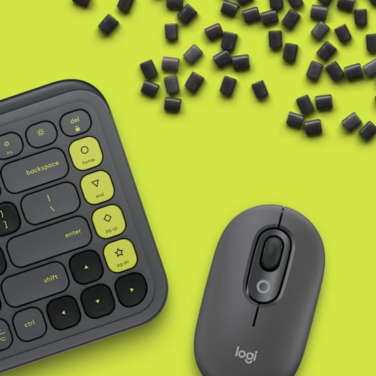 Logitech pop icon combo grafitno zelena detajl tipkovnice in miške