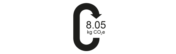 Carbon impact logo containing 8.05kg CO2e