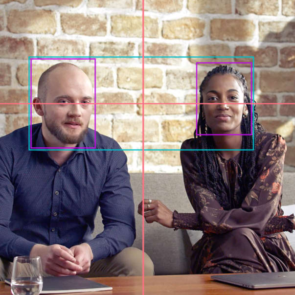 Video conferencing software with face detect