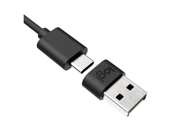 Logitech Zone Wired conexión USB-C y adaptador USB-A