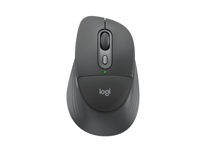 Logitech m850 l for business | bluetooth in logi bolt usb-c | tiha ergonomska miška | grafitna | poslovna miška 1 Logitech m850 l for business grafitna brezžična miška zgornji pogled