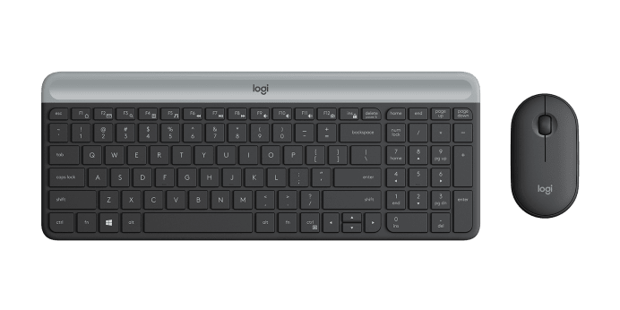 Combo de teclado slim e mouse sem fio MK470 Exibir 1