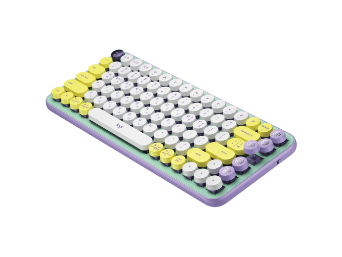Logitech pop keys wireless mechanical keyboard with emoji keys clavier rf sans  fil + bluetooth qwerty nordique noir, gris, jaune - pour Claviers & Souris  - Périphériques