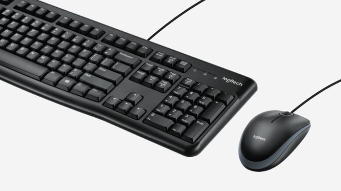 Set aus kabelgebundener Maus und kabelgebundener Tastatur