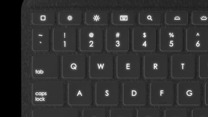 Backlit keys closeup