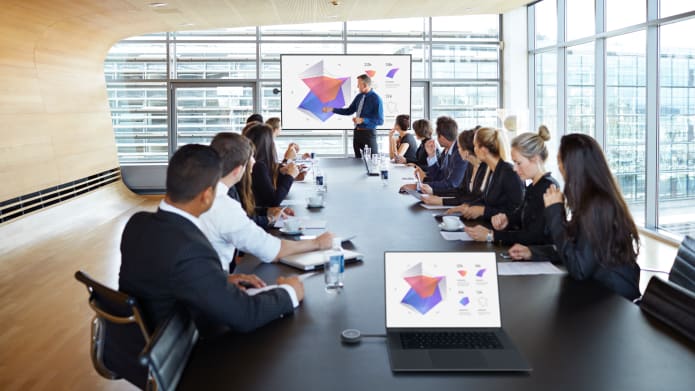 Lifestyle goup of individuals using OnePres for laptop and table devices