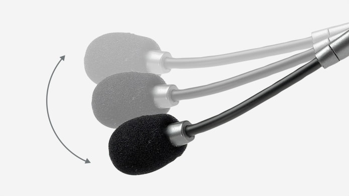 Headset with 180 degree rotating microphone