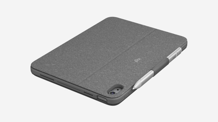 Uma vista lateral de um ipad com capa para proteção