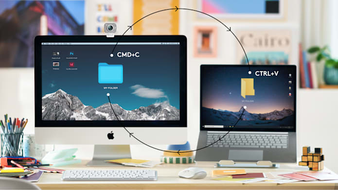 Copy and pasting information from a laptop to a desktop