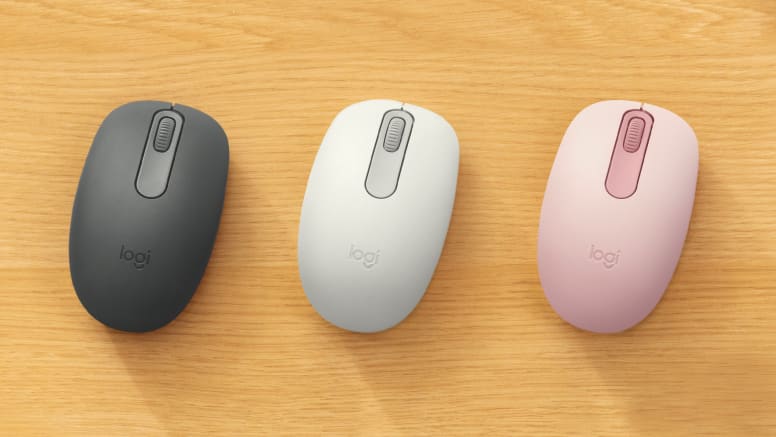 Logitech m196 črna brezžična miška in druge barvne različice na delovni mizi