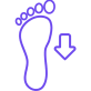 Violetter Fußabdruck-Symbol